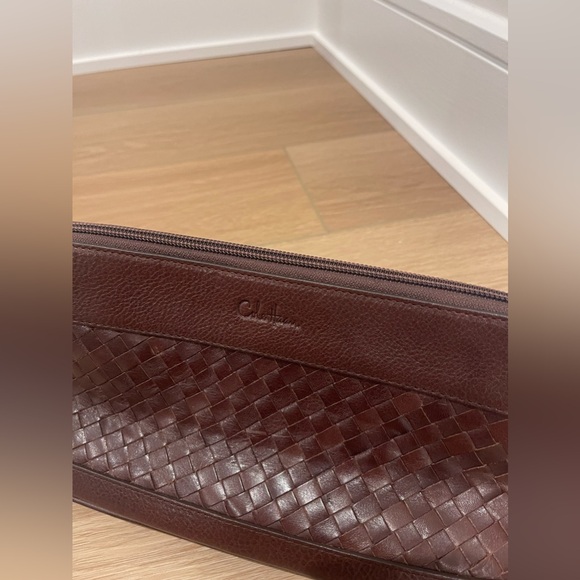 Cole Haan Toiletry Bag NWT Brown Weave Shaver Bag Basket Weave Makeup Kit Flaws - Picture 2 of 16